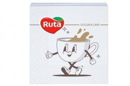 Szalvéta, 1/4 hajtogatott, 2 rétegű, 24x24 cm, 40 db, RUTA "Coffee"