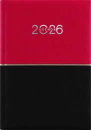 Naptár, tervező, A5, napi, DAYLINER "Contrast", piros-fekete