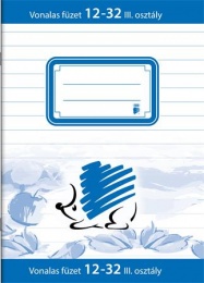 Füzet, tűzött, A5, vonalas, 32 lap, 3. osztály, ICO "Süni", "12-32"